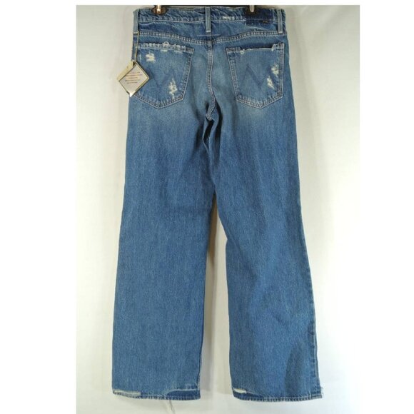 MOTHER Blue Distressed Wide Leg Jeans - Picture 8 of 16